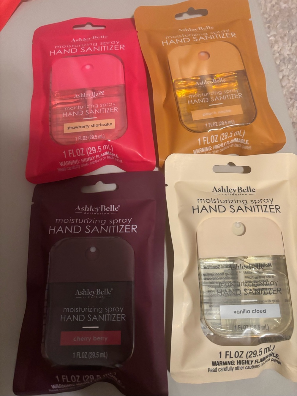 4 pack gourmand Ashley Belle rare hand sanitizer sprays bundle viral